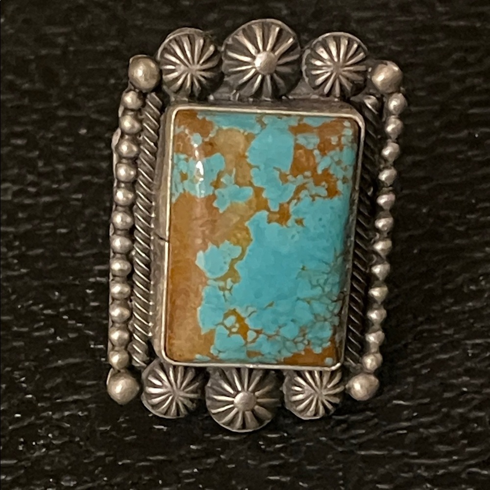 Native American Turquoise and Silver Statement Ring